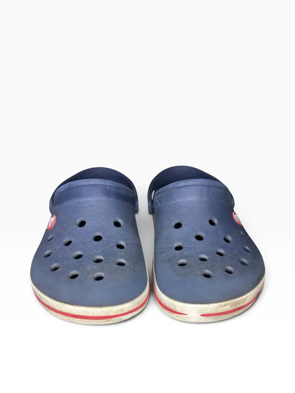Crocs Kids Crocband Clog Navy Blue with Red and White Stripe Size J3